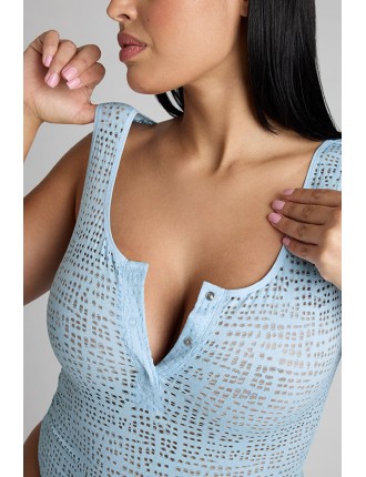 New Design Eyelet Lace Bodysuit in Glacier New Release