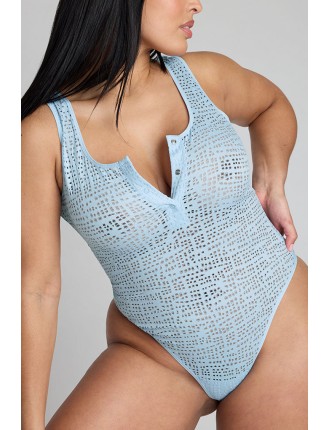 New Design Eyelet Lace Bodysuit in Glacier New Release