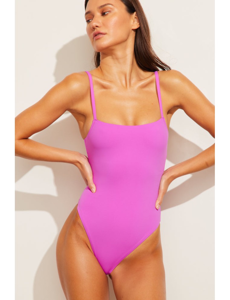 New Design Swim Straight Neck One-Piece in Orchid Just In