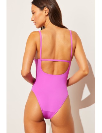 New Design Swim Straight Neck One-Piece in Orchid Just In