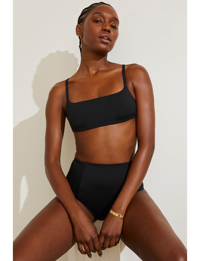 New Design Swim Crop Top in Black Just Launched