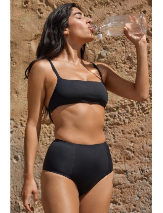 New Design Swim Crop Top in Black Just Launched