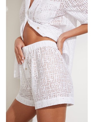 New Design Eyelet Lace Island Boxer in White Just Launched