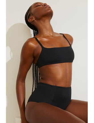 New Design Swim High Waist Bottom in Black Just Launched