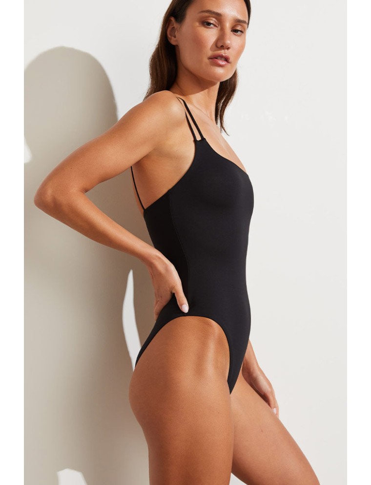 New Design Swim One Shoulder One-Piece in Black Available Now