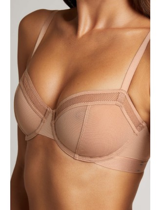 New Design Sieve Balconette Bra in Buff On Hand Now