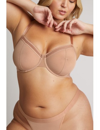 New Design Sieve Balconette Bra in Buff On Hand Now