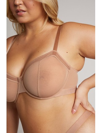 New Design Sieve Balconette Bra in Buff On Hand Now